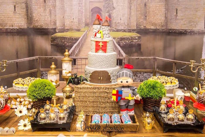 Castle cake from a Knights and Dragons Birthday Party on Kara's Party Ideas | KarasPartyIdeas.com (7)