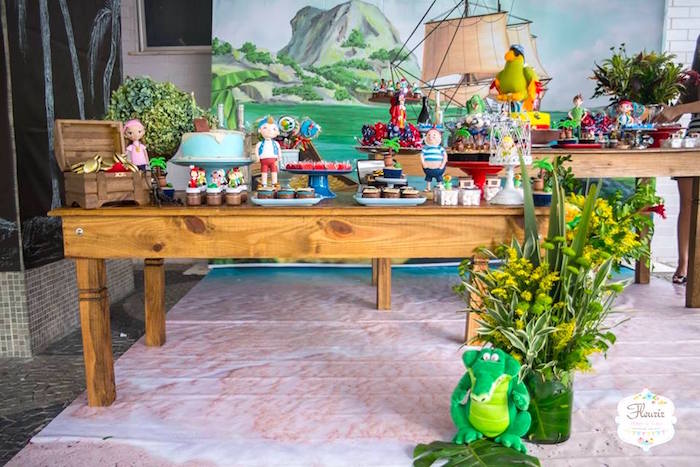 Dessert table from a Jake and the Neverland Pirates Birthday Party on Kara's Party Ideas | KarasPartyIdeas.com (17)