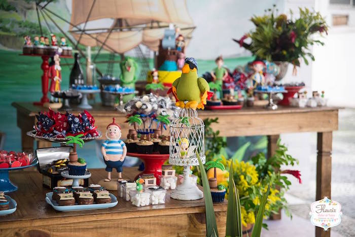 Dessert table detail from a Jake and the Neverland Pirates Birthday Party on Kara's Party Ideas | KarasPartyIdeas.com (14)