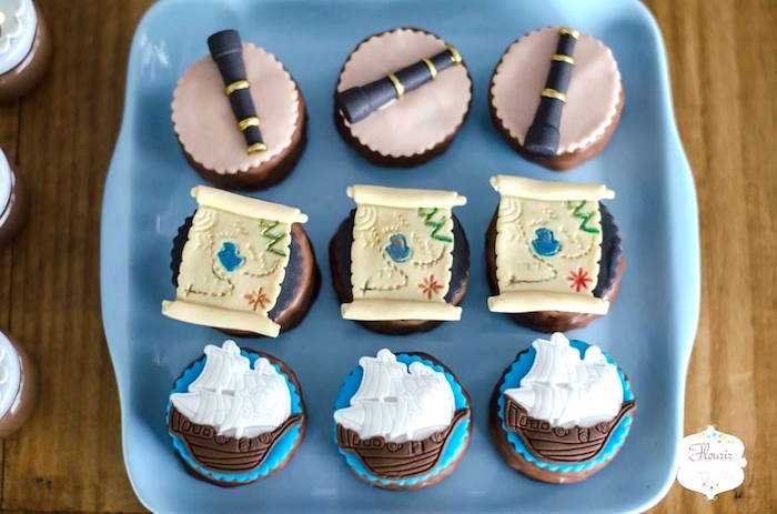 Pirate cupcake toppers from a Jake and the Neverland Pirates Birthday Party on Kara's Party Ideas | KarasPartyIdeas.com (11)
