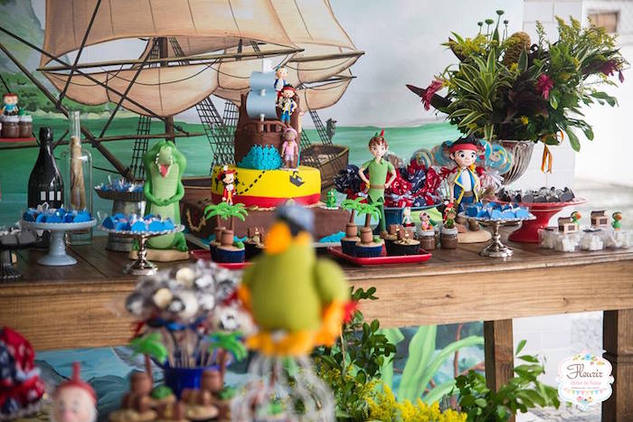 Dessert tablescape from a Jake and the Neverland Pirates Birthday Party on Kara's Party Ideas | KarasPartyIdeas.com (30)