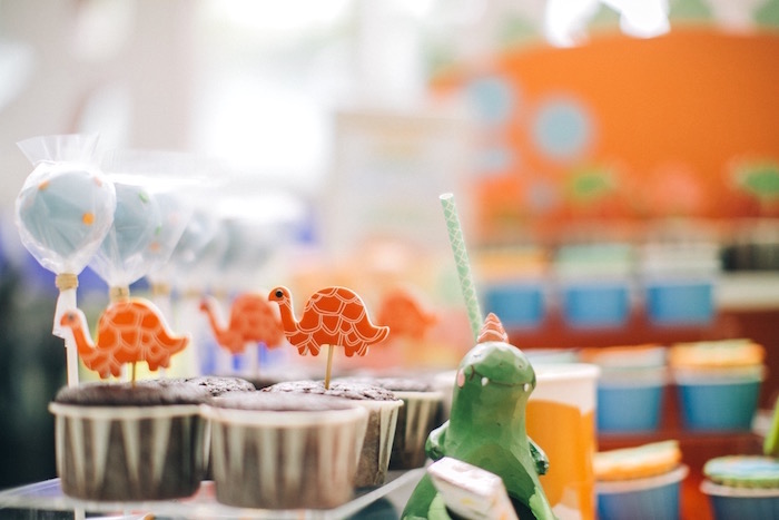 Cupcakes from a Modern Dinosaur Birthday Party on Kara'a Party Ideas | KarasPartyIdeas.com (9)