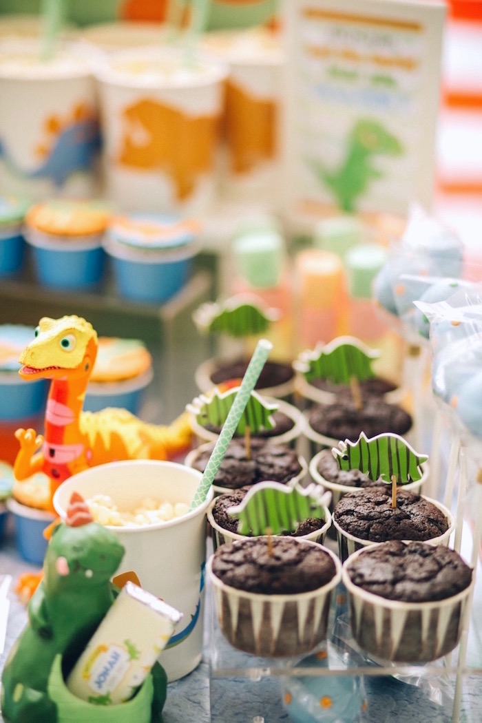 Cupcakes from a Modern Dinosaur Birthday Party on Kara'a Party Ideas | KarasPartyIdeas.com (21)