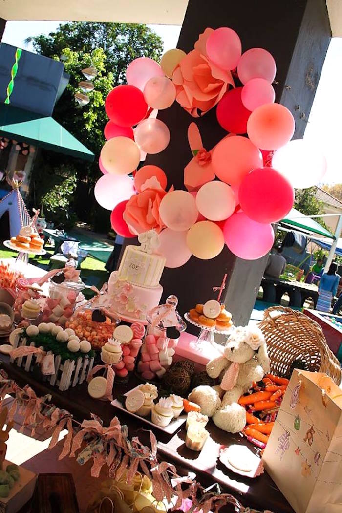 Cake table from a "Somebunny's One" First Birthday Party on Kara's Party Ideas | KarasPartyIdeas.com (13)