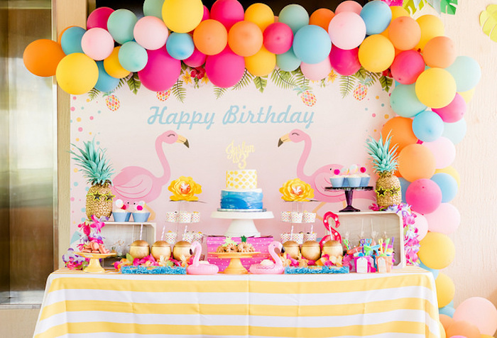 Tropical Flamingo Birthday Party on Kara's Party Ideas | KarasPartyIdeas.com (13)