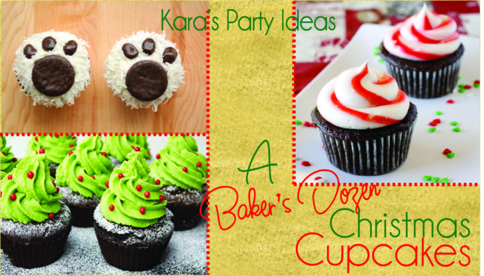 A Baker's Dozen Christmas Cupcakes from Kara's Party Ideas