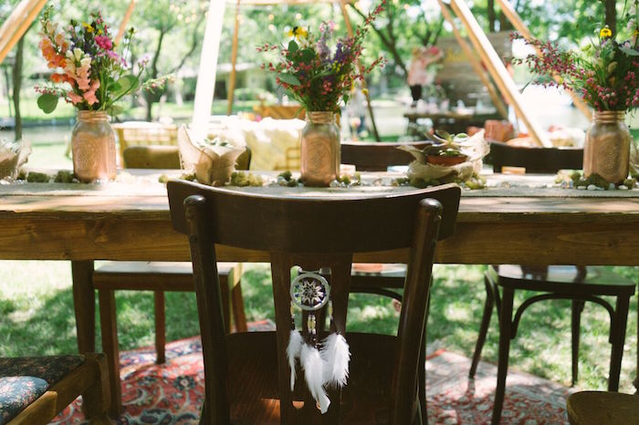 Guest table from a Coachella Inspired Boho Birthday Party on Kara's Party Ideas | KarasPartyIdeas.com (12)