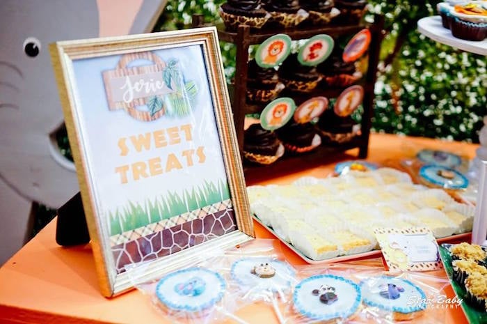 Sweet Treats Table from a Hot Air Balloon Safari Birthday Party on Kara's Party Ideas | KarasPartyIdeas.com (18)