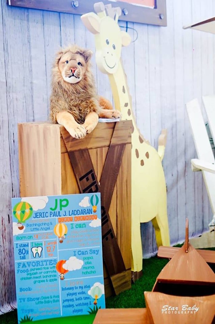 Safari Party Decor from a Hot Air Balloon Safari Birthday Party on Kara's Party Ideas | KarasPartyIdeas.com (17)