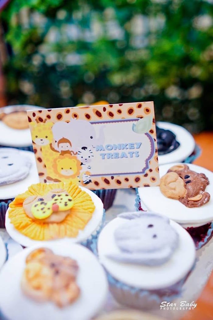Safari Animal Cupcakes from a Hot Air Balloon Safari Birthday Party on Kara's Party Ideas | KarasPartyIdeas.com (13)
