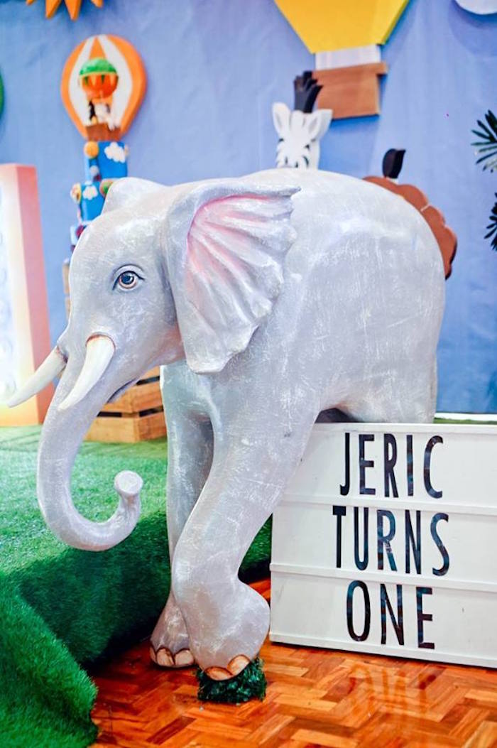 Elephant Lightbox Sign from a Hot Air Balloon Safari Birthday Party on Kara's Party Ideas | KarasPartyIdeas.com (26)