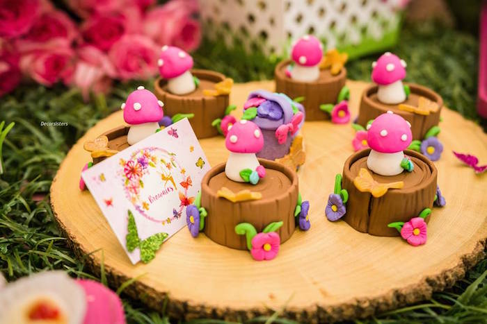 Tree Stump Brownies from an Enchanted Garden Birthday Party on Kara's Party Ideas | KarasPartyIeas.com (7)