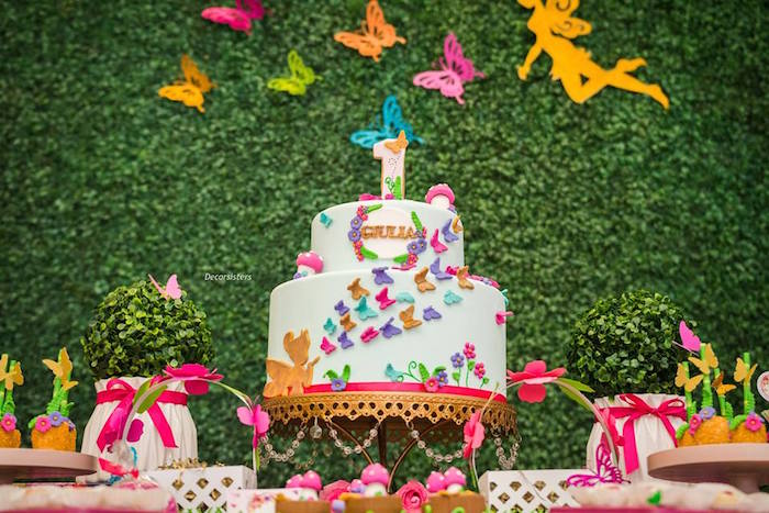 Butterfly Garden Cakescape from an Enchanted Garden Birthday Party on Kara's Party Ideas | KarasPartyIeas.com (14)