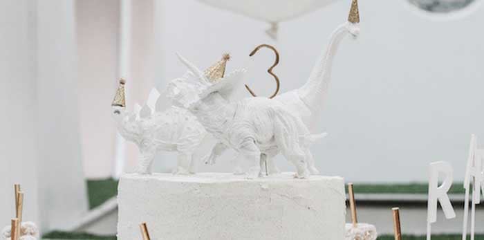 Monochromatic Dinosaur Roaring 3rd Birthday Party on Kara's Party Ideas | KarasPartyIdeas.com (2)
