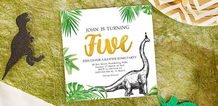 Glamorous Dinosaur Birthday Party on Kara's Party Ideas | KarasPartyIdeas.com (3)