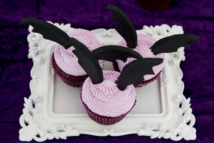 Vampirina-inspired Bat Cupcakes from a Disney's Vampirina Inspired Birthday Party on Kara's Party Ideas | KarasPartyIdeas.com (17)