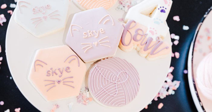 Modern Cat 4th Birthday Party on Kara's Party Ideas | KarasPartyIdeas.com