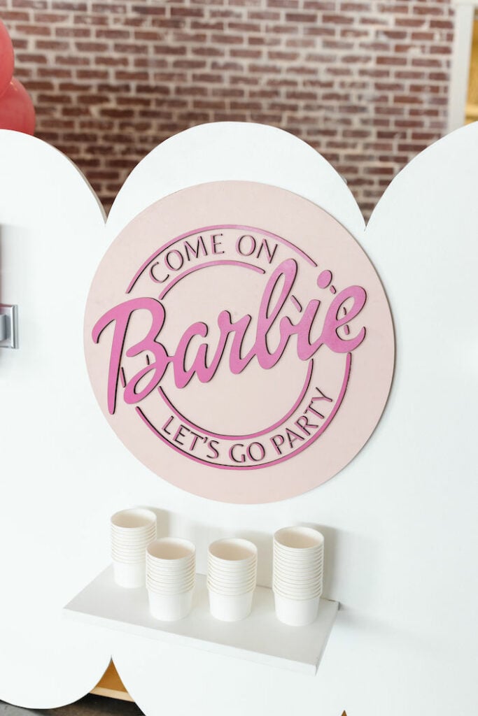 Barbie Party Signage from a Barbie Birthday Party on Kara's Party Ideas | KarasPartyIdeas.com