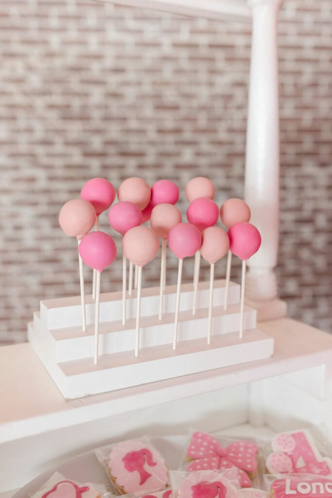 Pink Cake Pops from a Barbie Birthday Party on Kara's Party Ideas | KarasPartyIdeas.com