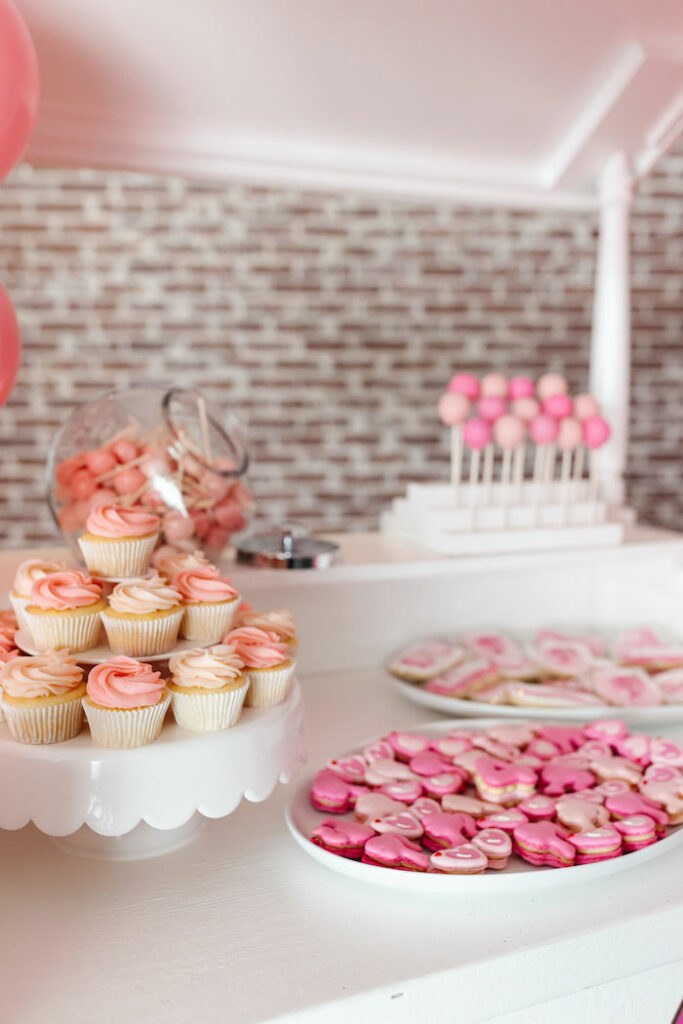 Barbie-inspired Dessert Cart from a Barbie Birthday Party on Kara's Party Ideas | KarasPartyIdeas.com