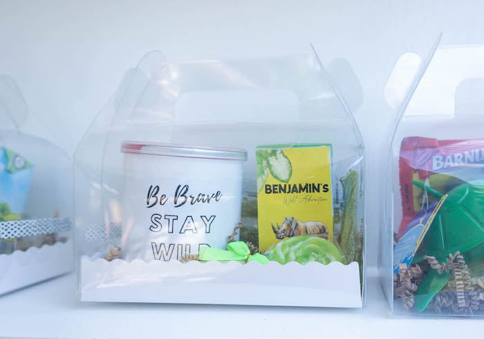 See-through + Terrarium-inspired Gable Favor Box from a Brave Wilderness Birthday Party on Kara's Party Ideas | KarasPartyIdeas.com
