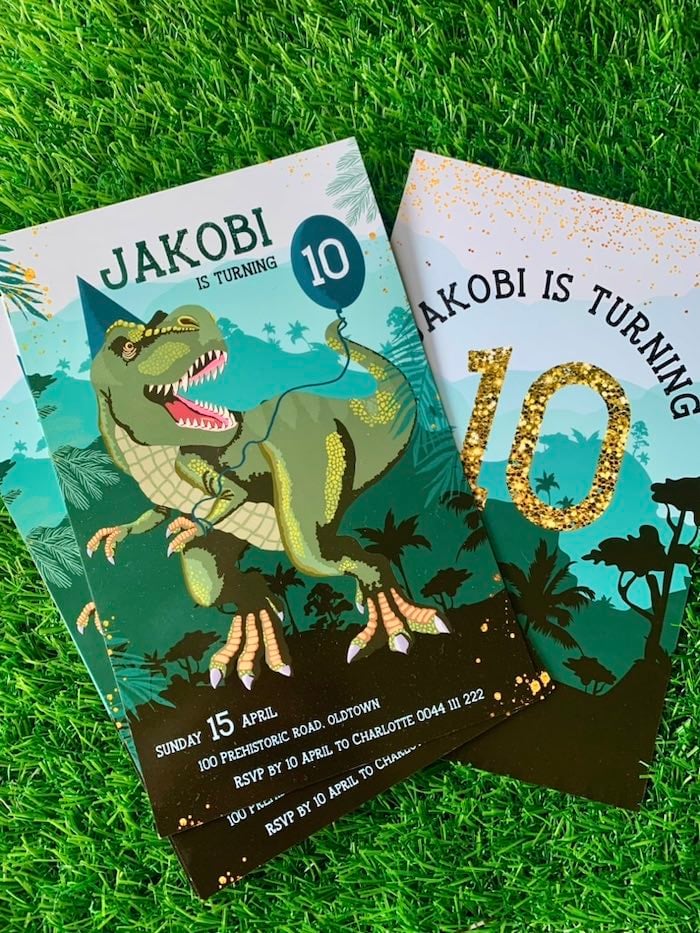 Dinosaur Party Invite from a Rawrsome Dinosaur Party on Kara's Party Ideas | KarasPartyIdeas.com
