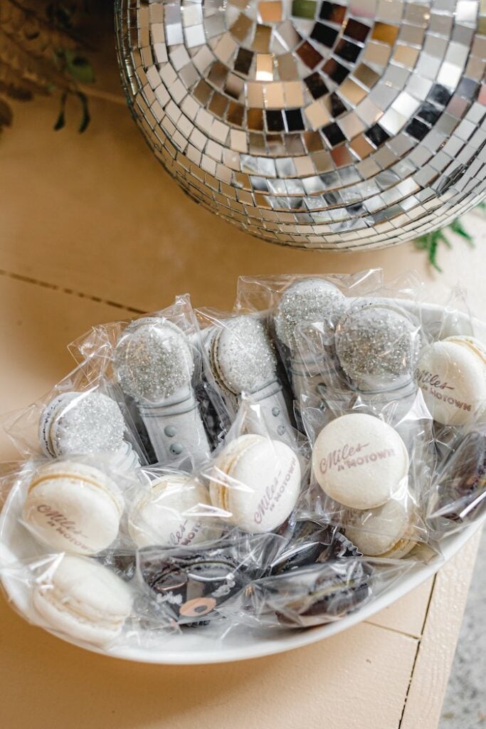 Microphone Macarons from a Rhythm Music Themed 1st Birthday on Kara's Party Ideas | KarasPartyIdeas.com