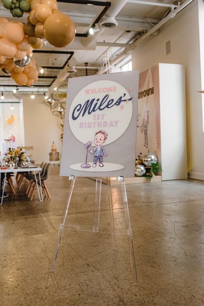 Welcome Sign from a Rhythm Music Themed 1st Birthday on Kara's Party Ideas | KarasPartyIdeas.com