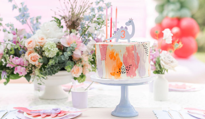 Dainty Pastel Dinosaur Party on Kara's Party Ideas | KarasPartyIdeas.com