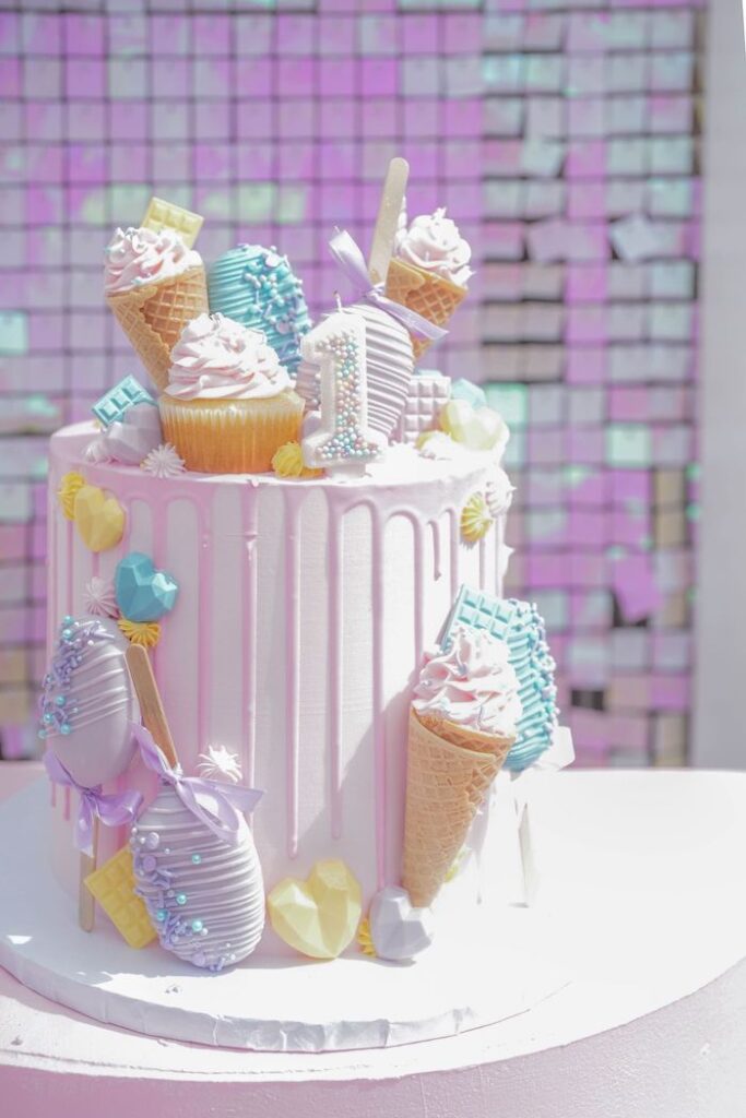 Candyland Cupcake Toppers - Ice Cream & Lollipop Cake Decorations For Birthday, Baby Shower