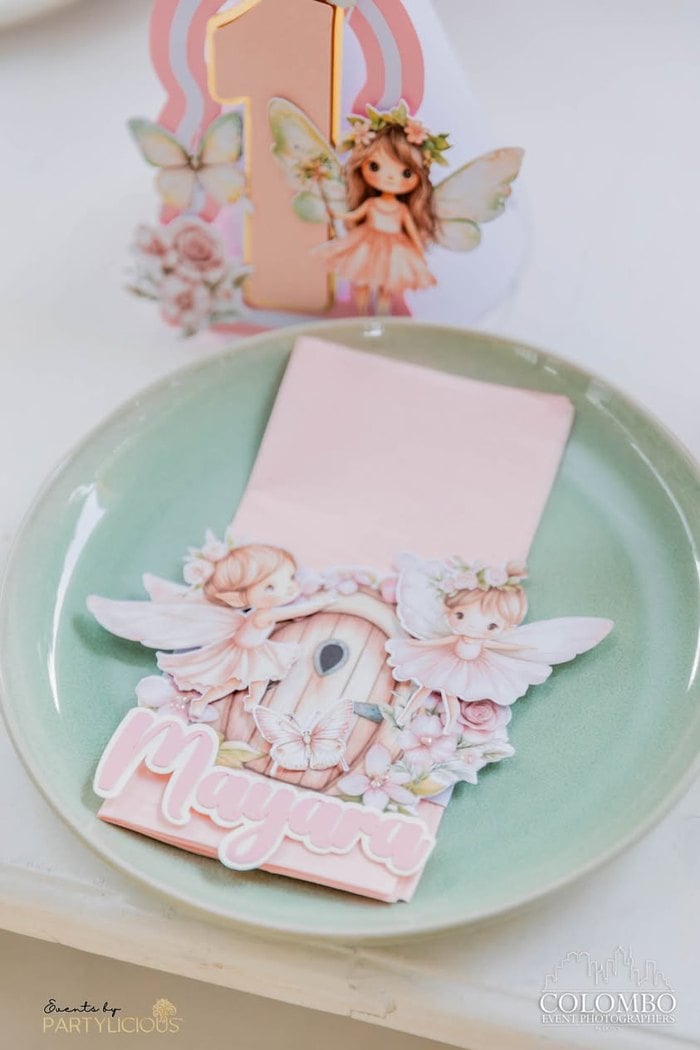 Mint and pink fairy plate setting