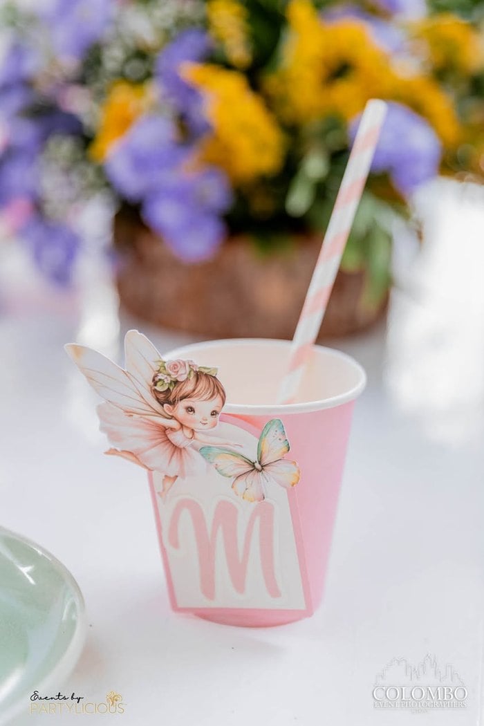 Personalized fairy drink cup for Mayara's first birthday